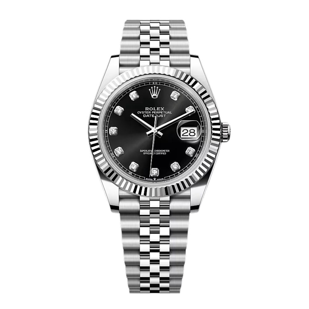 Rlx Datejust Diamond Black Dial Jubilee 41mm
